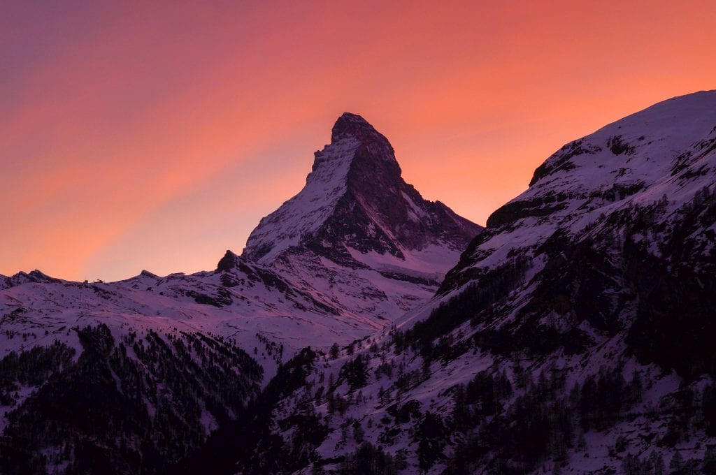 matterhorn mountain, zermatt at dawn