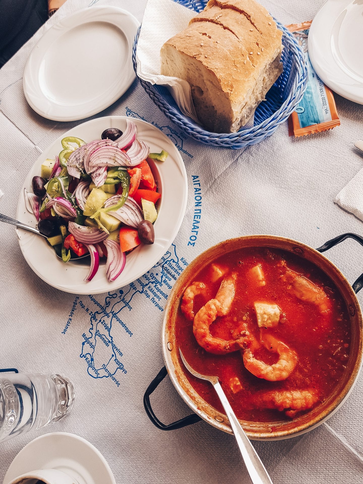 greek food on table