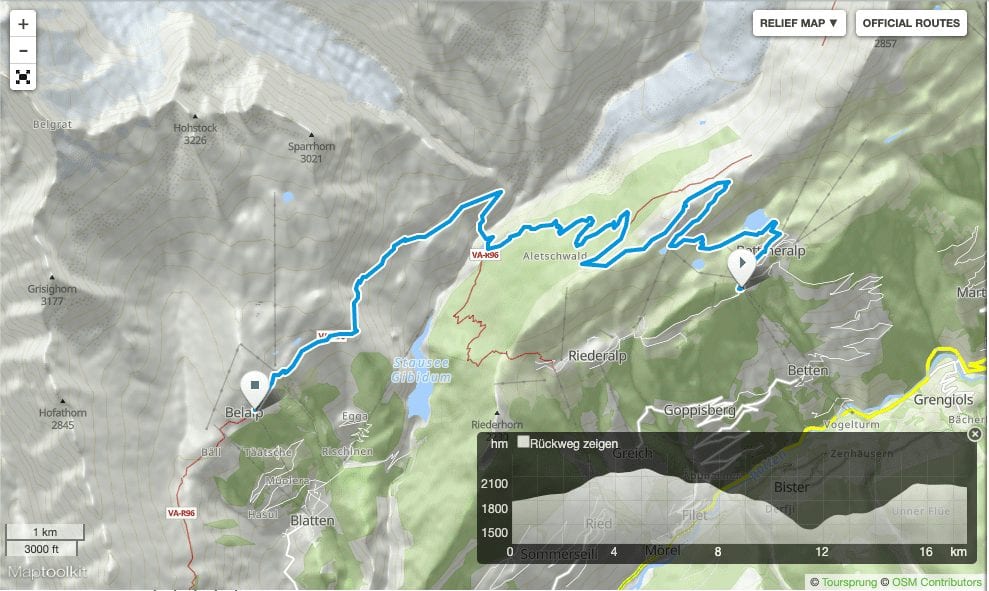 Wandern Wallis: Bettmeralp Belalp Grosser Aletschgletscher Aletschwald